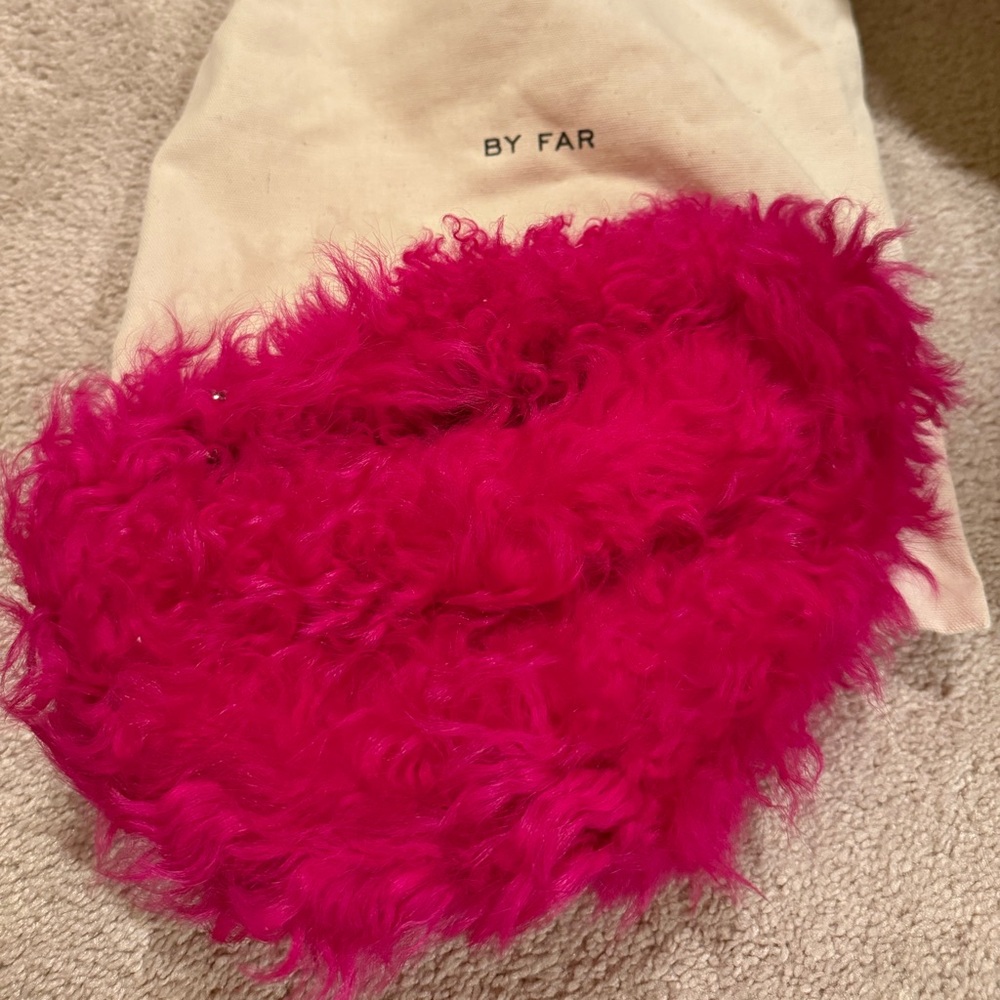 BY FAR Hot Pink Furry Bag
